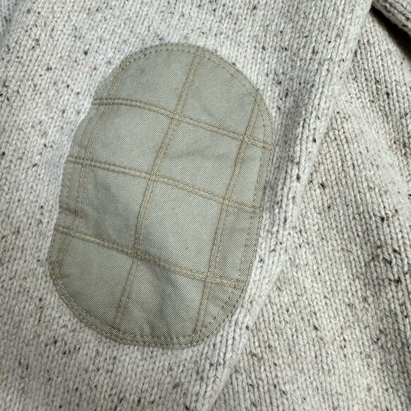 Vineyard Vines Lambswool Quilted Elbow Patch Sweater Oatmeal Men's L Crewneck - Picture 3 of 9